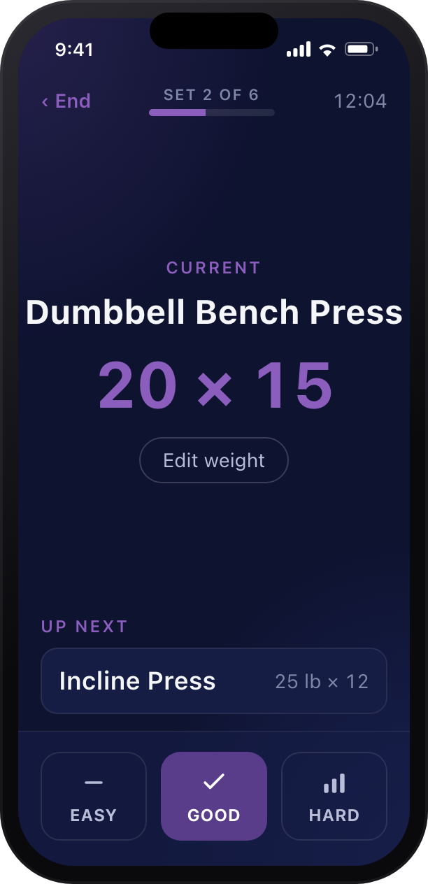 Formasync Trainer iPhone active workout screen
